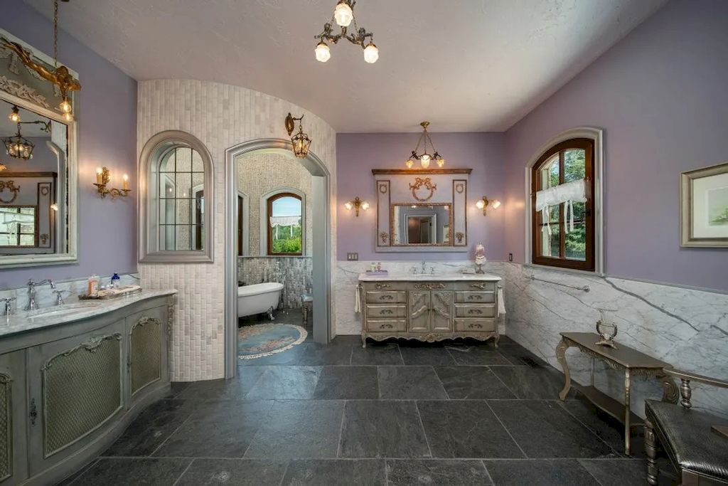 The Endlessly Country Chateau in Oregon is designed and crafted with pieces by local artisans with materials imported from all over the world now available for sale. This home is located at 26480 SW Wilken Ln, West Linn,  Oregon