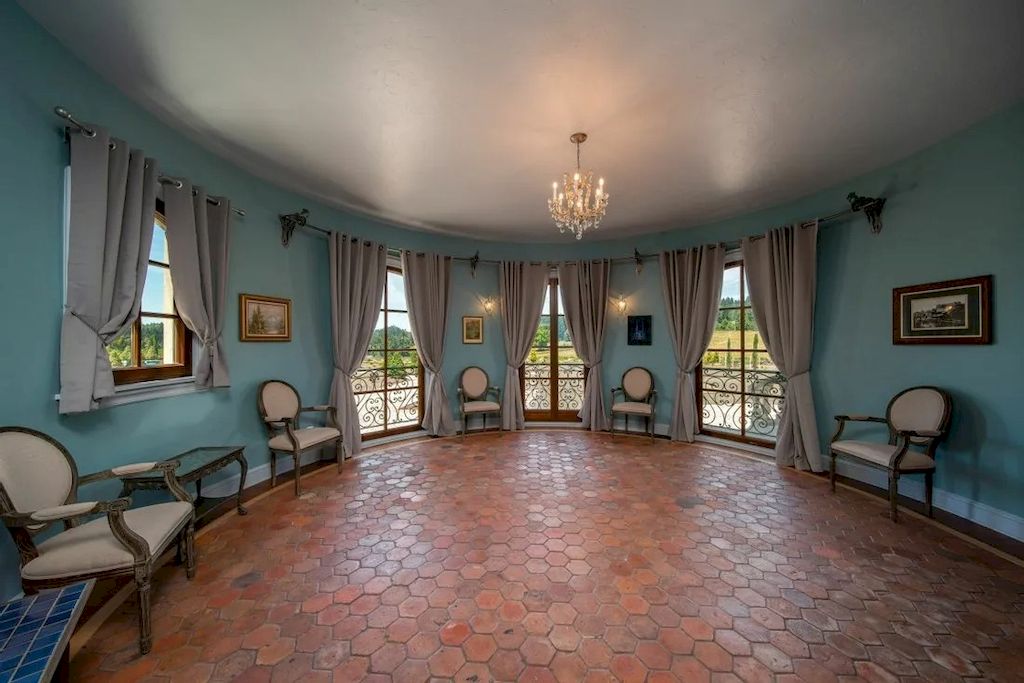 The Endlessly Country Chateau in Oregon is designed and crafted with pieces by local artisans with materials imported from all over the world now available for sale. This home is located at 26480 SW Wilken Ln, West Linn,  Oregon