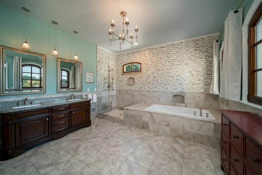 The Endlessly Country Chateau in Oregon is designed and crafted with pieces by local artisans with materials imported from all over the world now available for sale. This home is located at 26480 SW Wilken Ln, West Linn,  Oregon