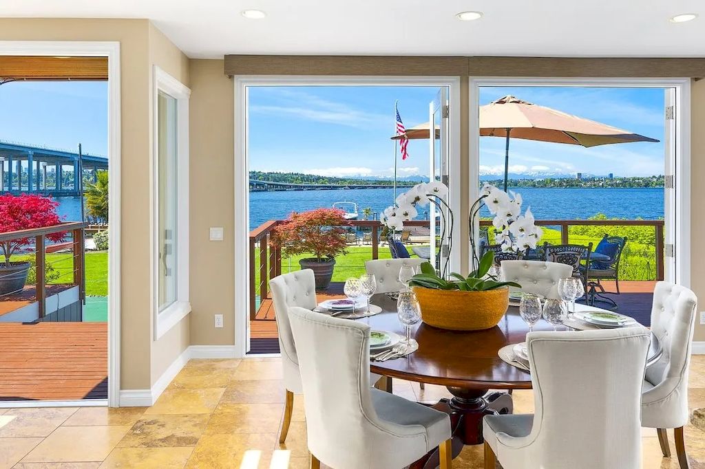 The Waterfront Home in Washington offers shimmering views of the water, city & mountains now available for sale. This home is located at 3261 Evergreen Point Rd, Medina, Washington