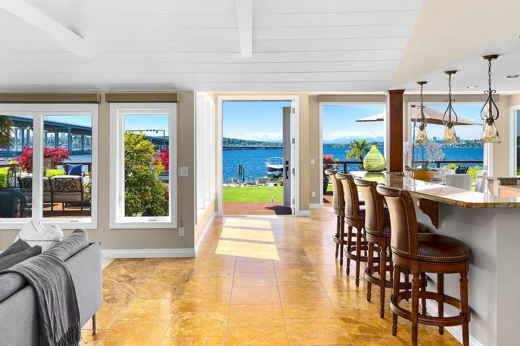 The Waterfront Home in Washington offers shimmering views of the water, city & mountains now available for sale. This home is located at 3261 Evergreen Point Rd, Medina, Washington