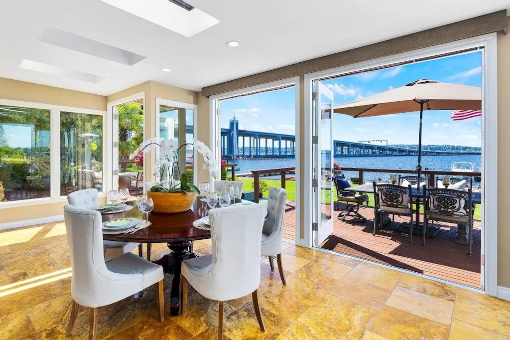 The Waterfront Home in Washington offers shimmering views of the water, city & mountains now available for sale. This home is located at 3261 Evergreen Point Rd, Medina, Washington