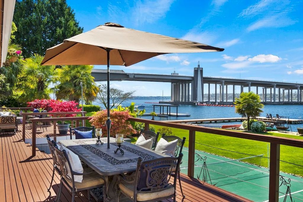The Waterfront Home in Washington offers shimmering views of the water, city & mountains now available for sale. This home is located at 3261 Evergreen Point Rd, Medina, Washington