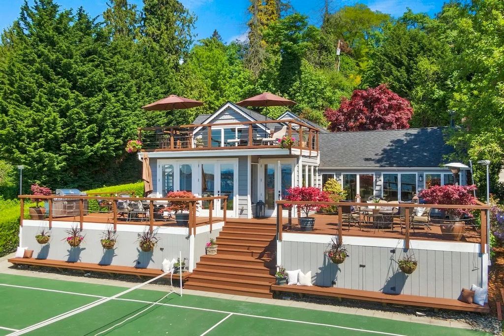 The Waterfront Home in Washington offers shimmering views of the water, city & mountains now available for sale. This home is located at 3261 Evergreen Point Rd, Medina, Washington