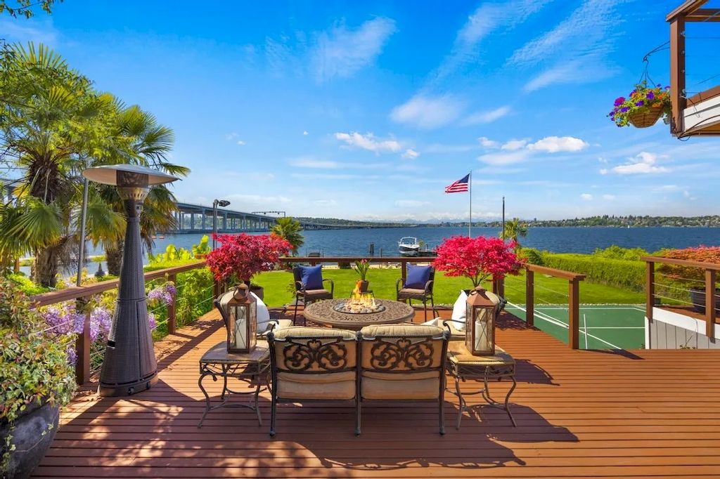 The Waterfront Home in Washington offers shimmering views of the water, city & mountains now available for sale. This home is located at 3261 Evergreen Point Rd, Medina, Washington