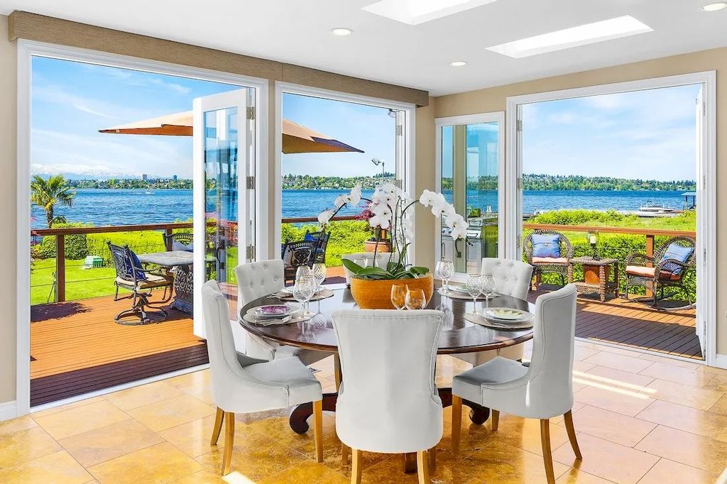 The Waterfront Home in Washington offers shimmering views of the water, city & mountains now available for sale. This home is located at 3261 Evergreen Point Rd, Medina, Washington