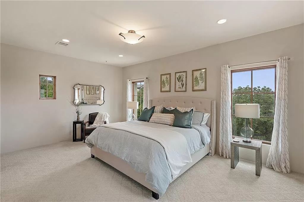 The Home in Austin is an incredible modern Santa Barbara resort style property with panoramic views of the hill country now available for sale. This home located at 4716 Pecan Chase, Austin, Texas
