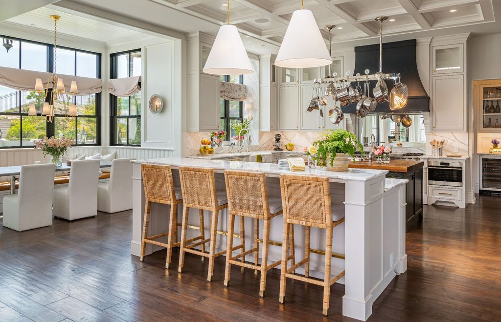 The French Mansion in California is a magnificent modern estate perched in the prestigious double-gated Estates at The Oaks of Calabasas now available for sale. This home located at 25314 Prado De La Felicidad, Calabasas, California