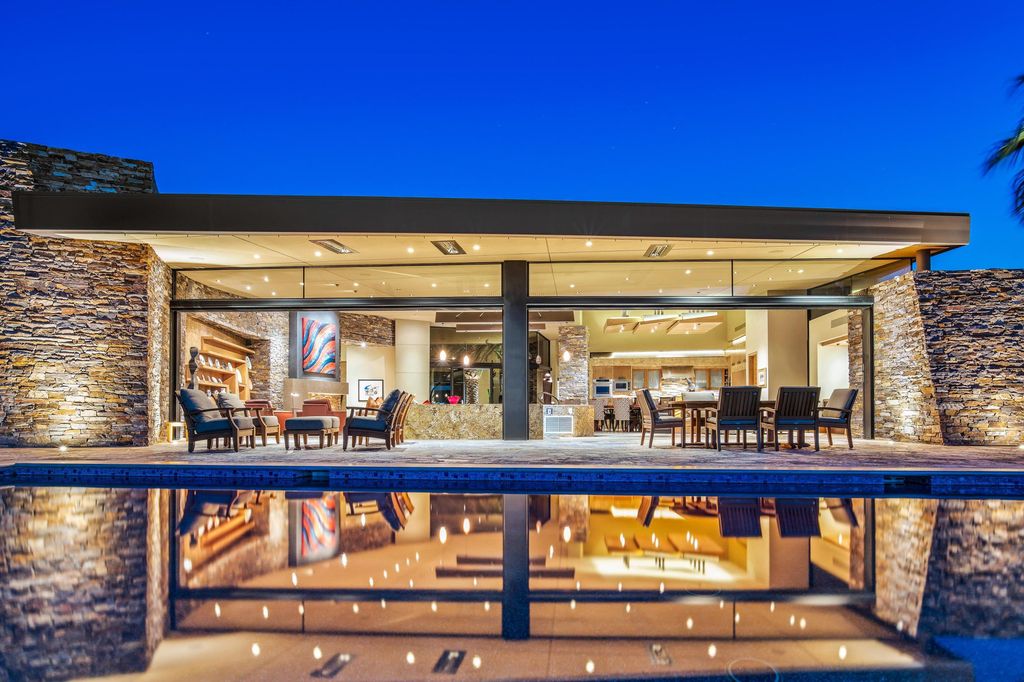 The Home in Rancho Mirage is a hillside estate with views of the Coachella Valley desert - One of the finest homes Mirada Estates now available for sale. This home located at 55 Granite Ridge Rd, Rancho Mirage, California