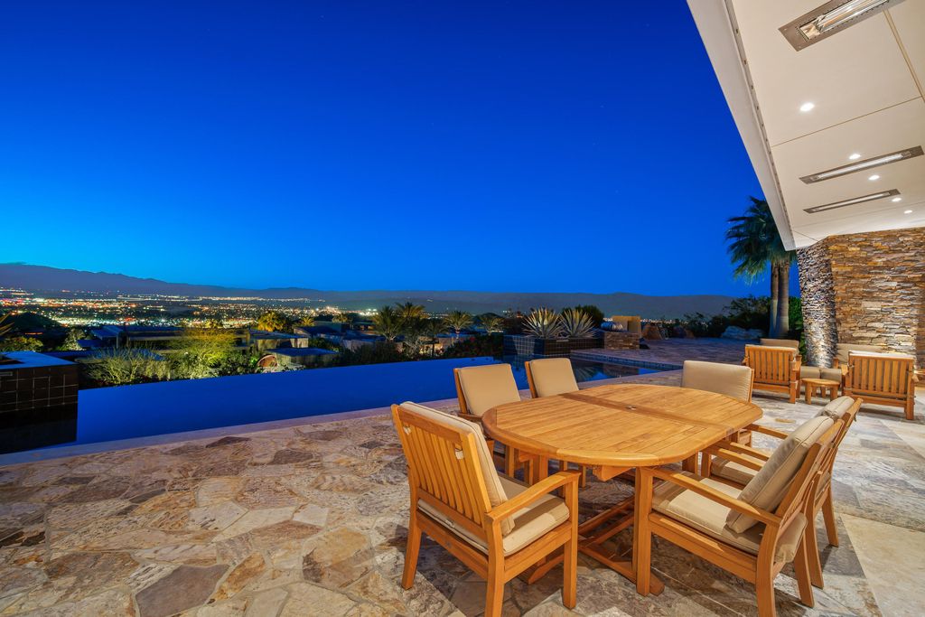 The Home in Rancho Mirage is a hillside estate with views of the Coachella Valley desert - One of the finest homes Mirada Estates now available for sale. This home located at 55 Granite Ridge Rd, Rancho Mirage, California