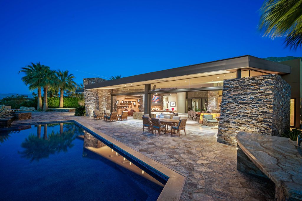 The Home in Rancho Mirage is a hillside estate with views of the Coachella Valley desert - One of the finest homes Mirada Estates now available for sale. This home located at 55 Granite Ridge Rd, Rancho Mirage, California