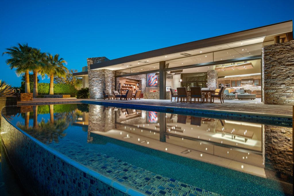 The Home in Rancho Mirage is a hillside estate with views of the Coachella Valley desert - One of the finest homes Mirada Estates now available for sale. This home located at 55 Granite Ridge Rd, Rancho Mirage, California