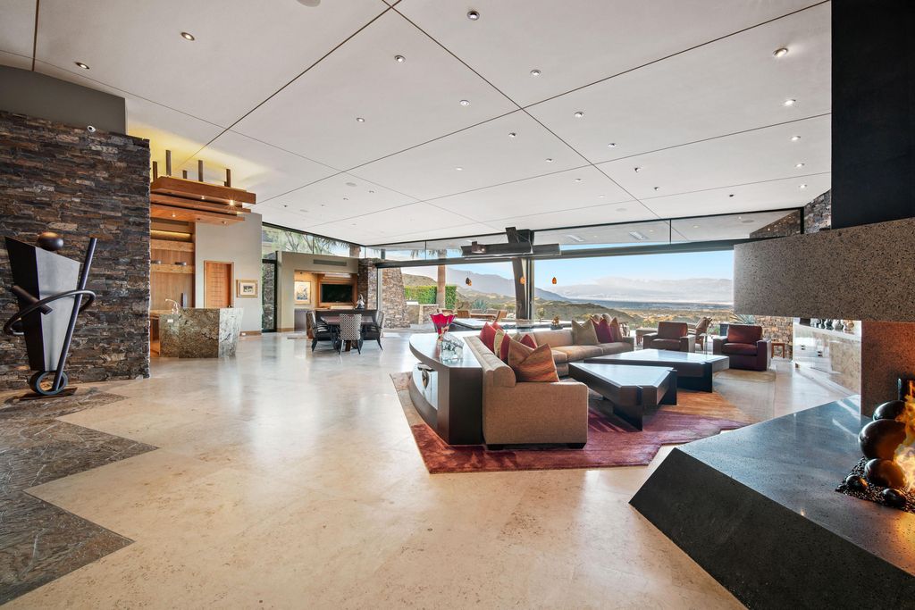 The Home in Rancho Mirage is a hillside estate with views of the Coachella Valley desert - One of the finest homes Mirada Estates now available for sale. This home located at 55 Granite Ridge Rd, Rancho Mirage, California
