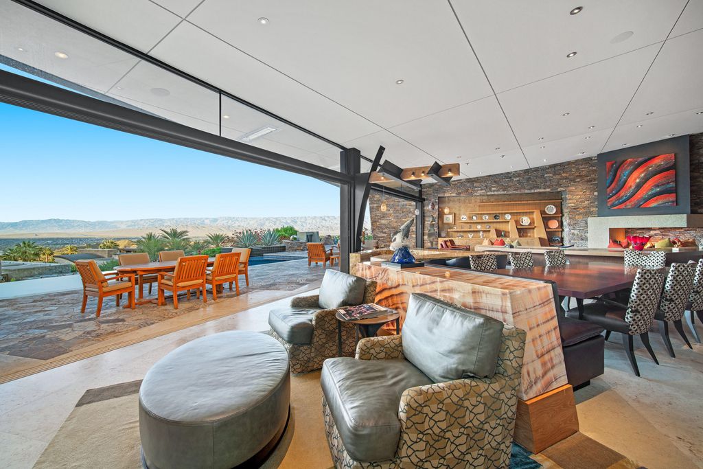 The Home in Rancho Mirage is a hillside estate with views of the Coachella Valley desert - One of the finest homes Mirada Estates now available for sale. This home located at 55 Granite Ridge Rd, Rancho Mirage, California