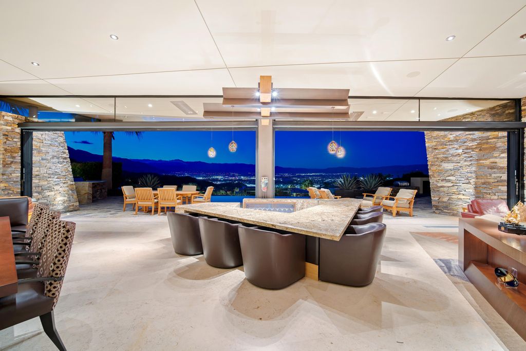 The Home in Rancho Mirage is a hillside estate with views of the Coachella Valley desert - One of the finest homes Mirada Estates now available for sale. This home located at 55 Granite Ridge Rd, Rancho Mirage, California