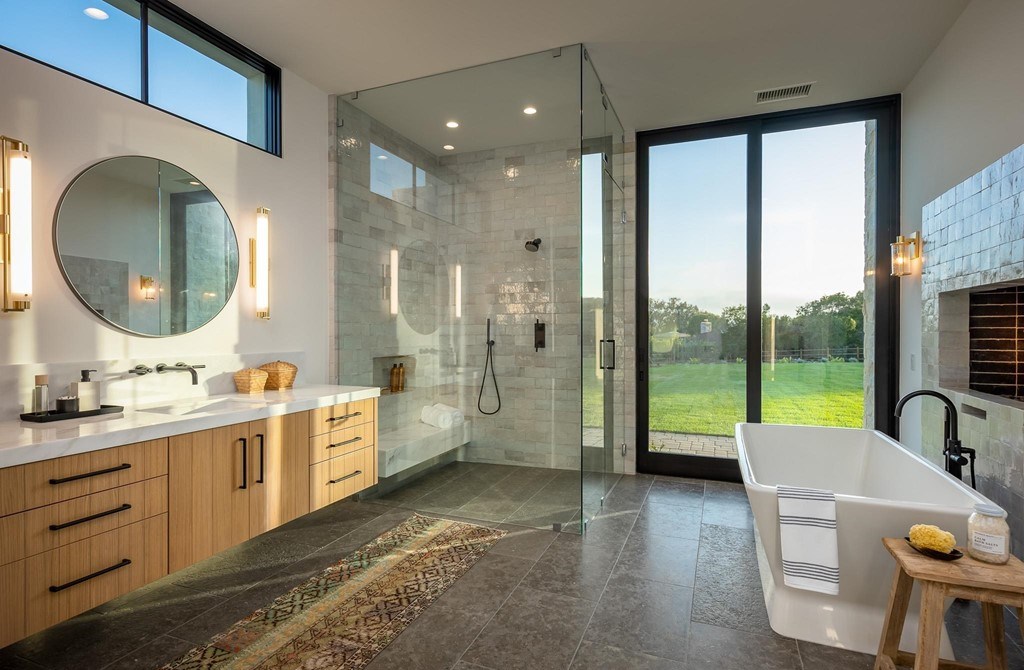 The Home in Rancho Santa Fe is a brand new estate with An impressive open-living great room boasts a soaring ceiling now available for sale. This home located at 16836 El Zorro Vis, Rancho Santa Fe, California