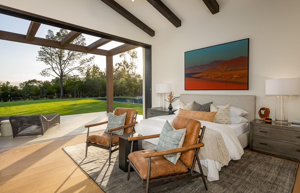 The Home in Rancho Santa Fe is a brand new estate with An impressive open-living great room boasts a soaring ceiling now available for sale. This home located at 16836 El Zorro Vis, Rancho Santa Fe, California