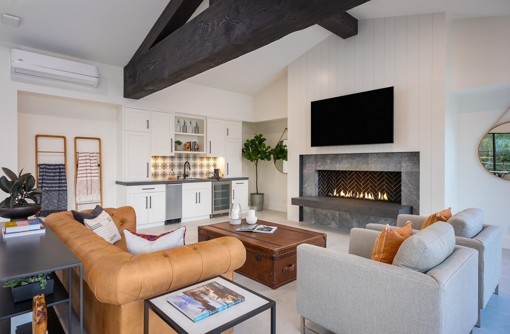 The Home in Rancho Santa Fe is a brand new estate with An impressive open-living great room boasts a soaring ceiling now available for sale. This home located at 16836 El Zorro Vis, Rancho Santa Fe, California