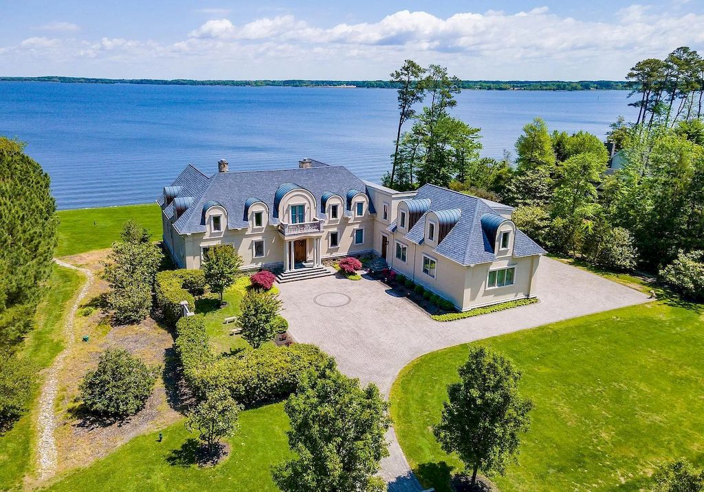 Spectacular French Country Style House by the Miles River, Maryland Hits Market for $3,495,000