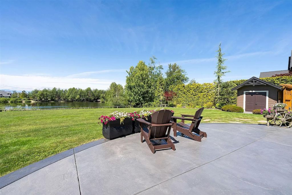 The European Country Style Home in Langley is a lakefront property with spectacular mountain views now available for sale. This home is located at 20067 1st Ave, Langley, BC V2Z 0A4, Canada