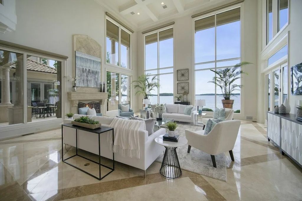 Exquisite Details Used with Finest Materials in this $6,985,000 Exclusive Lakeside Residence in North Carolina