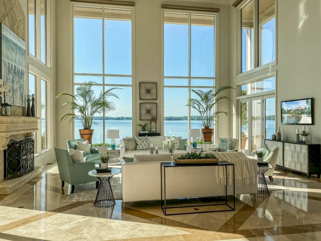 Exquisite Details Used with Finest Materials in this $6,985,000 Exclusive Lakeside Residence in North Carolina