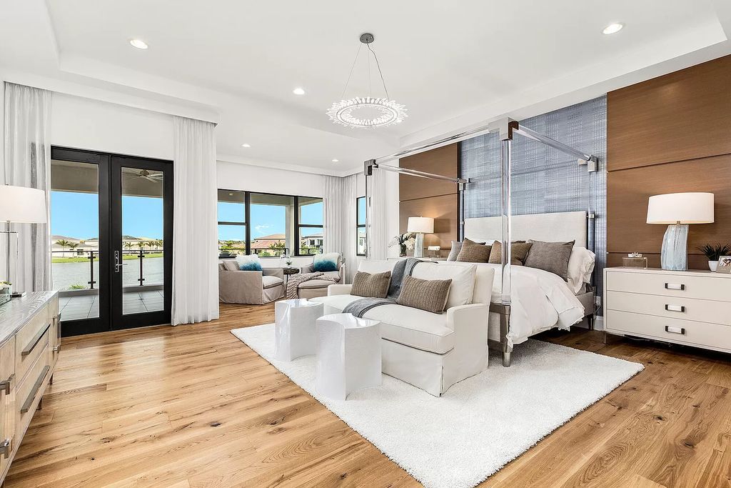 The Boca Raton Home is a Contemporary estate on a magnificent point pie lot with spectacular lake view in Boca Bridges now available for sale. This home located at 17230 Brulee Breeze Way, Boca Raton, Florida