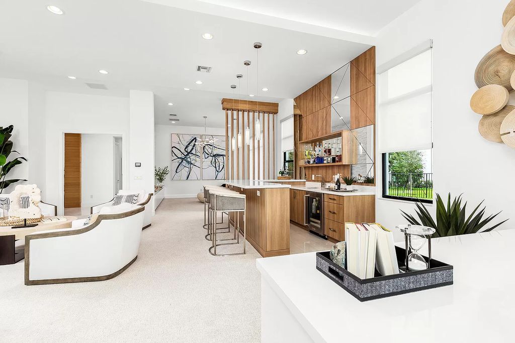 The Boca Raton Home is a Contemporary estate on a magnificent point pie lot with spectacular lake view in Boca Bridges now available for sale. This home located at 17230 Brulee Breeze Way, Boca Raton, Florida