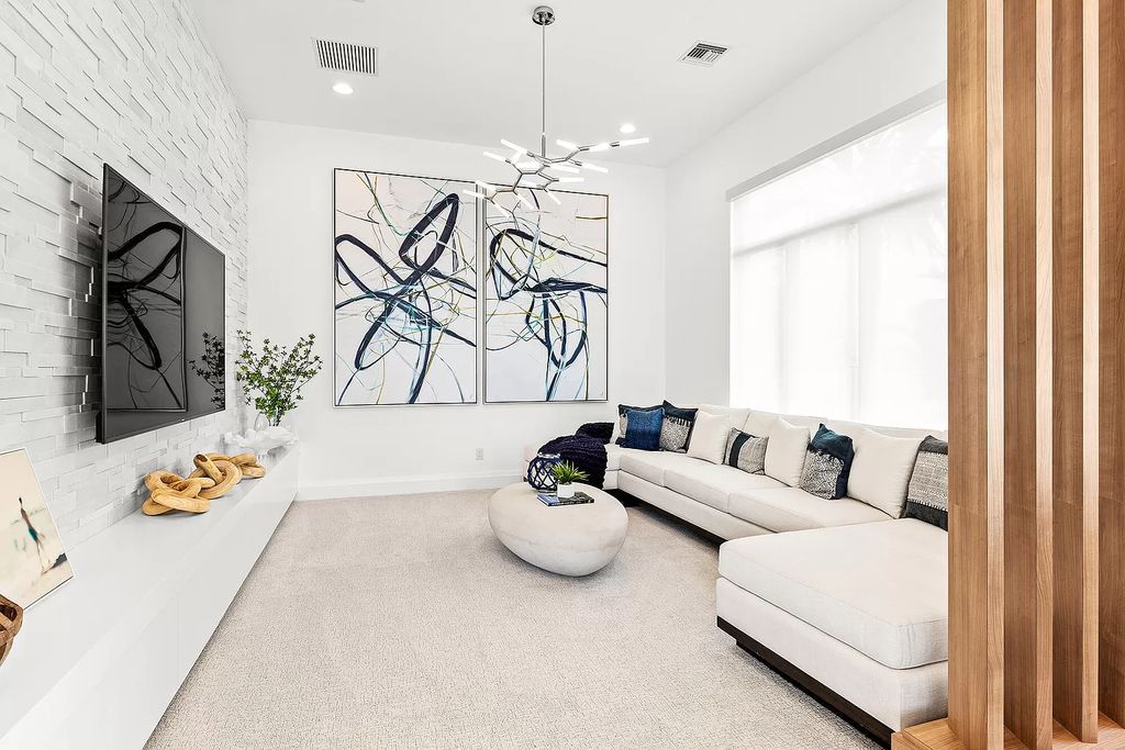 The Boca Raton Home is a Contemporary estate on a magnificent point pie lot with spectacular lake view in Boca Bridges now available for sale. This home located at 17230 Brulee Breeze Way, Boca Raton, Florida