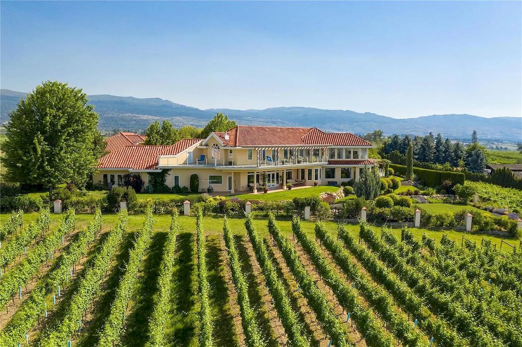 The Charming Italian Style Villa in Kelowna is a private country estate now available for sale. This home is located at 3240 Pooley Rd, Kelowna, BC V1W 4G7, Canada
