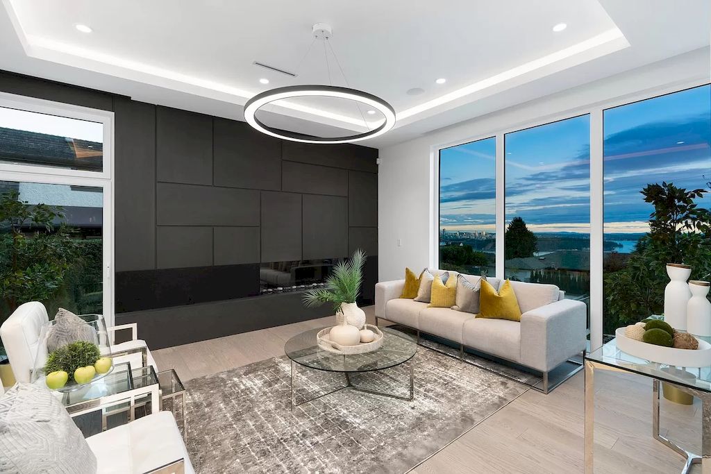 The Modern Estate in West Vancouver features beautiful ocecan views  now available for sale. This home is located at 1225 Renton Rd, West Vancouver, BC V7S 2L1, Canada
