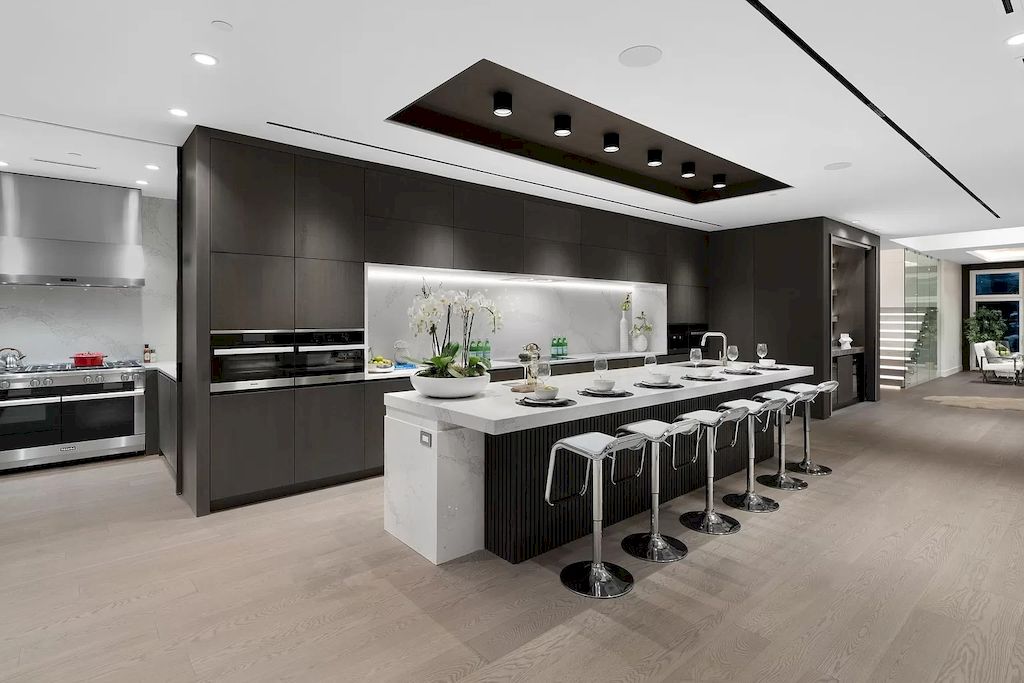 The Modern Estate in West Vancouver features beautiful ocecan views  now available for sale. This home is located at 1225 Renton Rd, West Vancouver, BC V7S 2L1, Canada