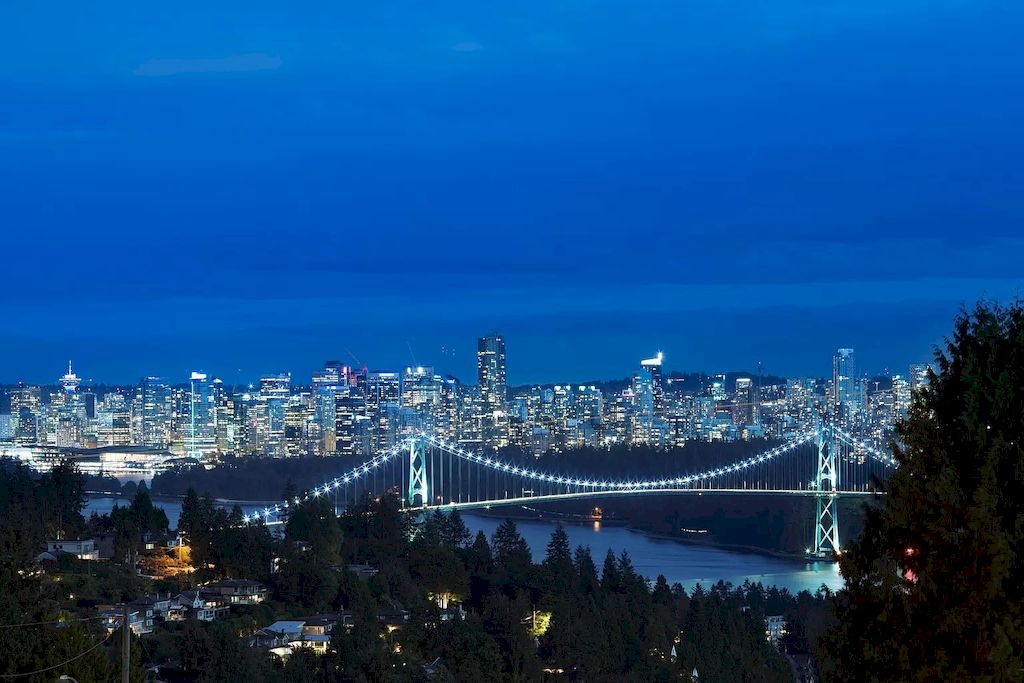 The Modern Estate in West Vancouver features beautiful ocecan views  now available for sale. This home is located at 1225 Renton Rd, West Vancouver, BC V7S 2L1, Canada