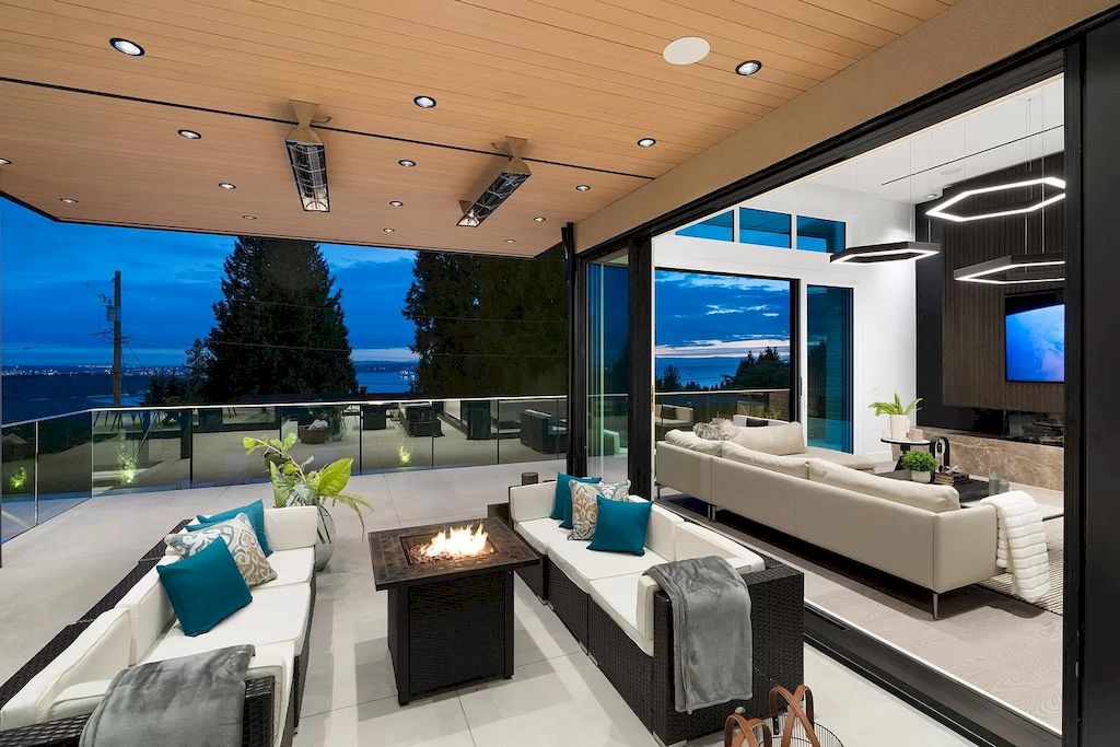 The Modern Estate in West Vancouver features beautiful ocecan views  now available for sale. This home is located at 1225 Renton Rd, West Vancouver, BC V7S 2L1, Canada