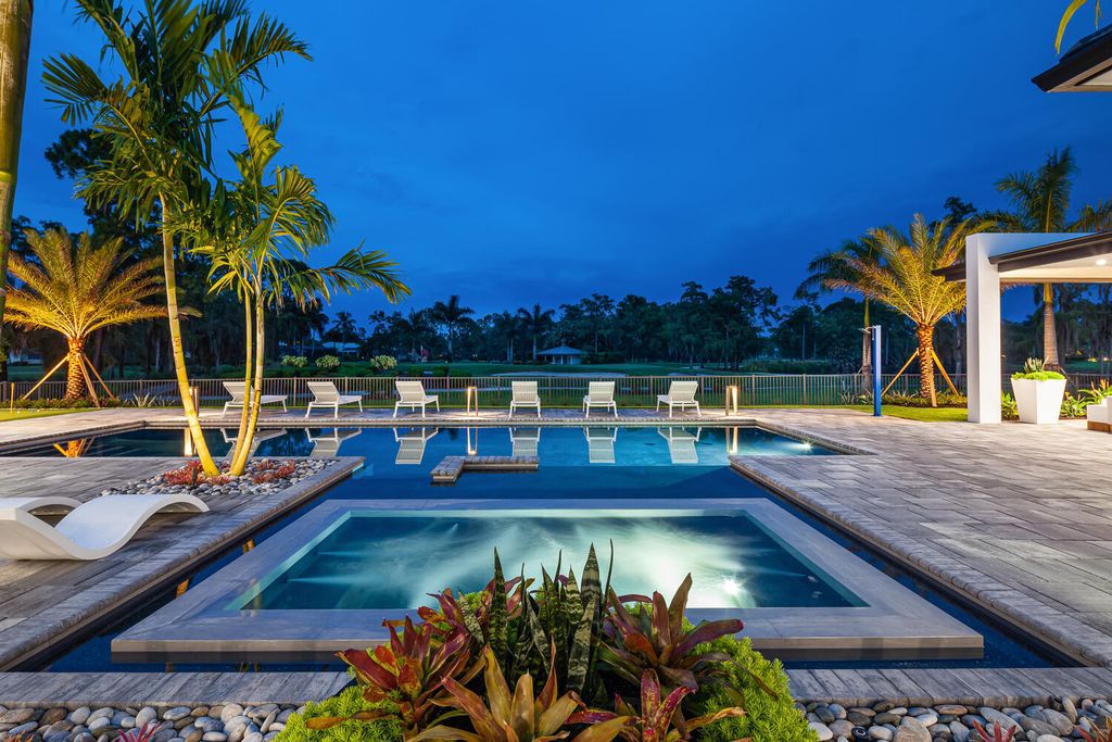The Home in Naples is a perfect new estate expertly crafted with cutting-edge international design and mid-century modern influences now available for sale. This home located at 4445 Silver Fox Dr, Naples, Florida