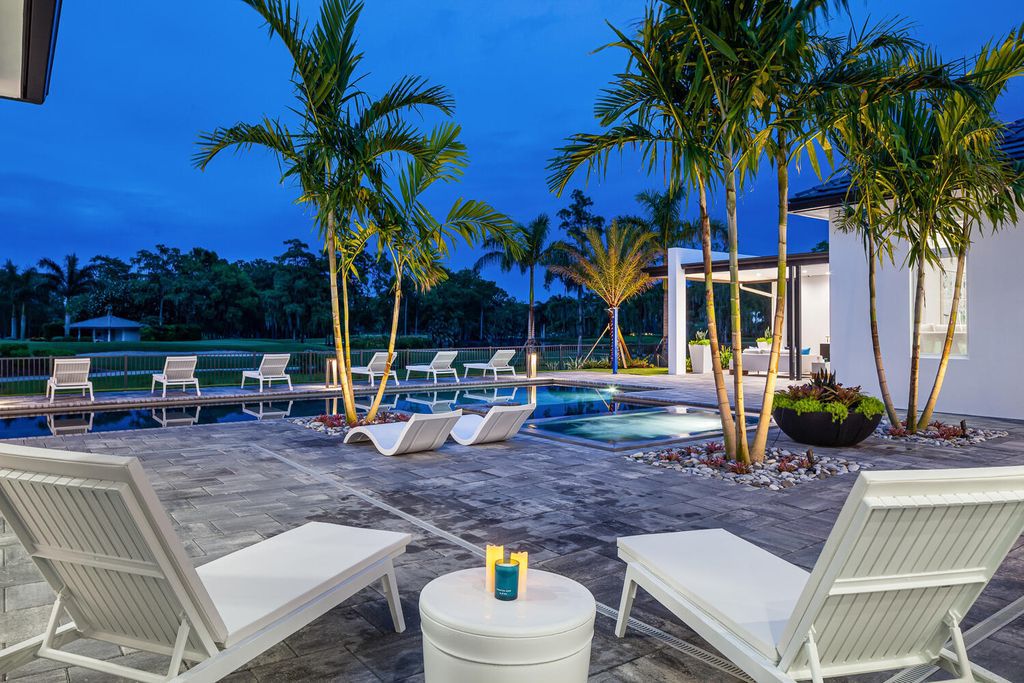 The Home in Naples is a perfect new estate expertly crafted with cutting-edge international design and mid-century modern influences now available for sale. This home located at 4445 Silver Fox Dr, Naples, Florida