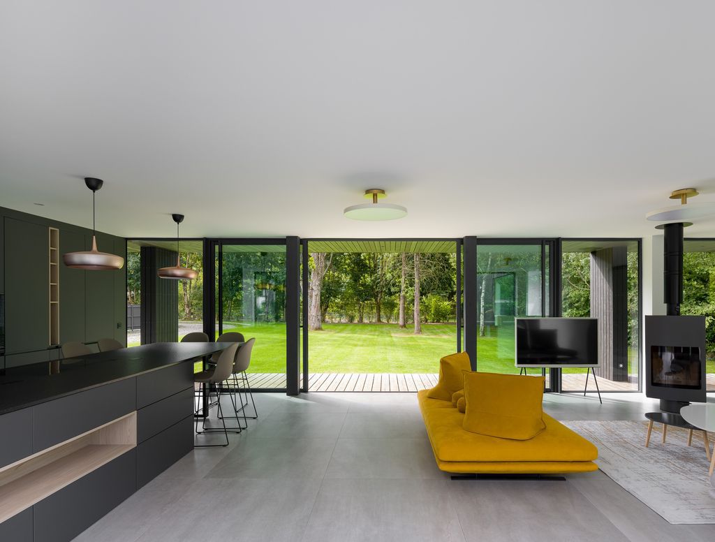 House U Stunning rectangular shape House open to the sky by Atelier 56S 1