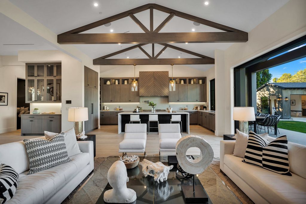 The Modern Farmhouse in Encino perfectly positioned with privacy on a supreme corner lot in Amestoy Estates now available for sale. This home located at 17201 Weddington St, Encino, California