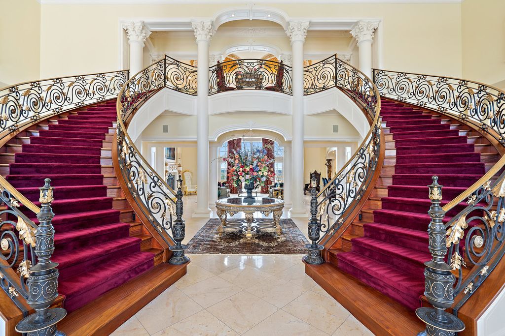 The Mansion in Austin is a elegant Italian Baroque estate custom designed by Cornerstone Architect Group and built by Michael Deane Homes now available for sale. This home located at 7901 Escala Dr, Austin, Texas