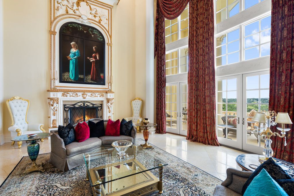 The Mansion in Austin is a elegant Italian Baroque estate custom designed by Cornerstone Architect Group and built by Michael Deane Homes now available for sale. This home located at 7901 Escala Dr, Austin, Texas