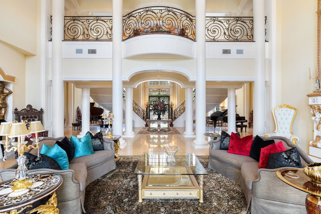 The Mansion in Austin is a elegant Italian Baroque estate custom designed by Cornerstone Architect Group and built by Michael Deane Homes now available for sale. This home located at 7901 Escala Dr, Austin, Texas