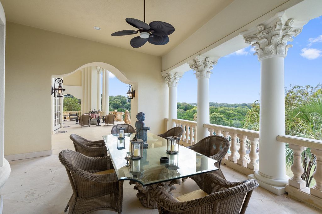The Mansion in Austin is a elegant Italian Baroque estate custom designed by Cornerstone Architect Group and built by Michael Deane Homes now available for sale. This home located at 7901 Escala Dr, Austin, Texas