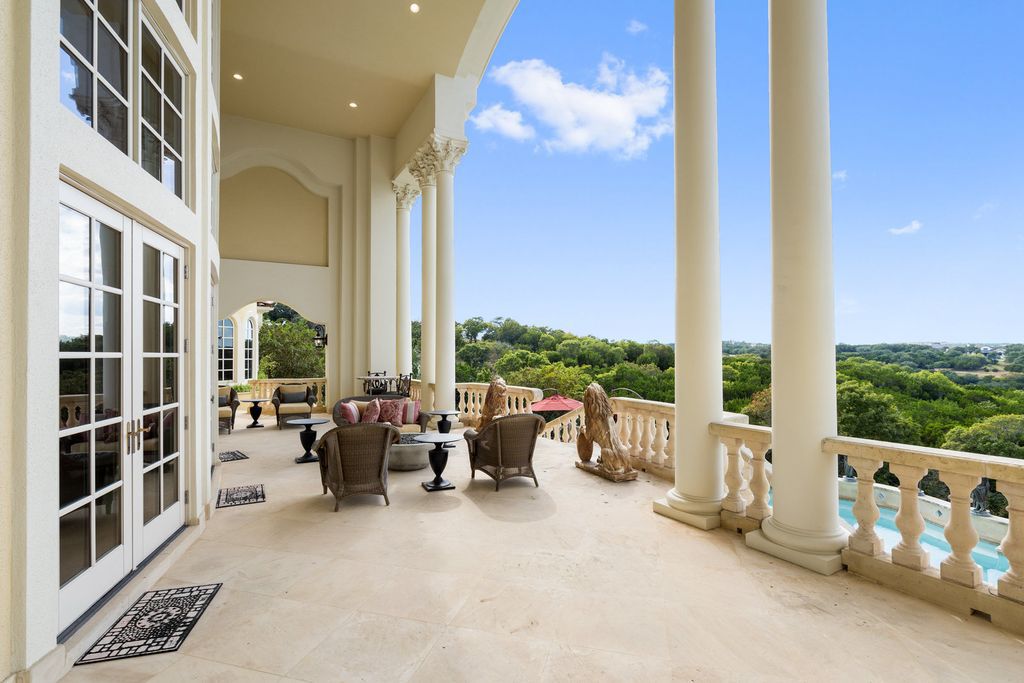 The Mansion in Austin is a elegant Italian Baroque estate custom designed by Cornerstone Architect Group and built by Michael Deane Homes now available for sale. This home located at 7901 Escala Dr, Austin, Texas