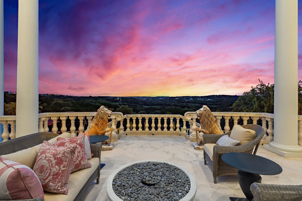 The Mansion in Austin is a elegant Italian Baroque estate custom designed by Cornerstone Architect Group and built by Michael Deane Homes now available for sale. This home located at 7901 Escala Dr, Austin, Texas