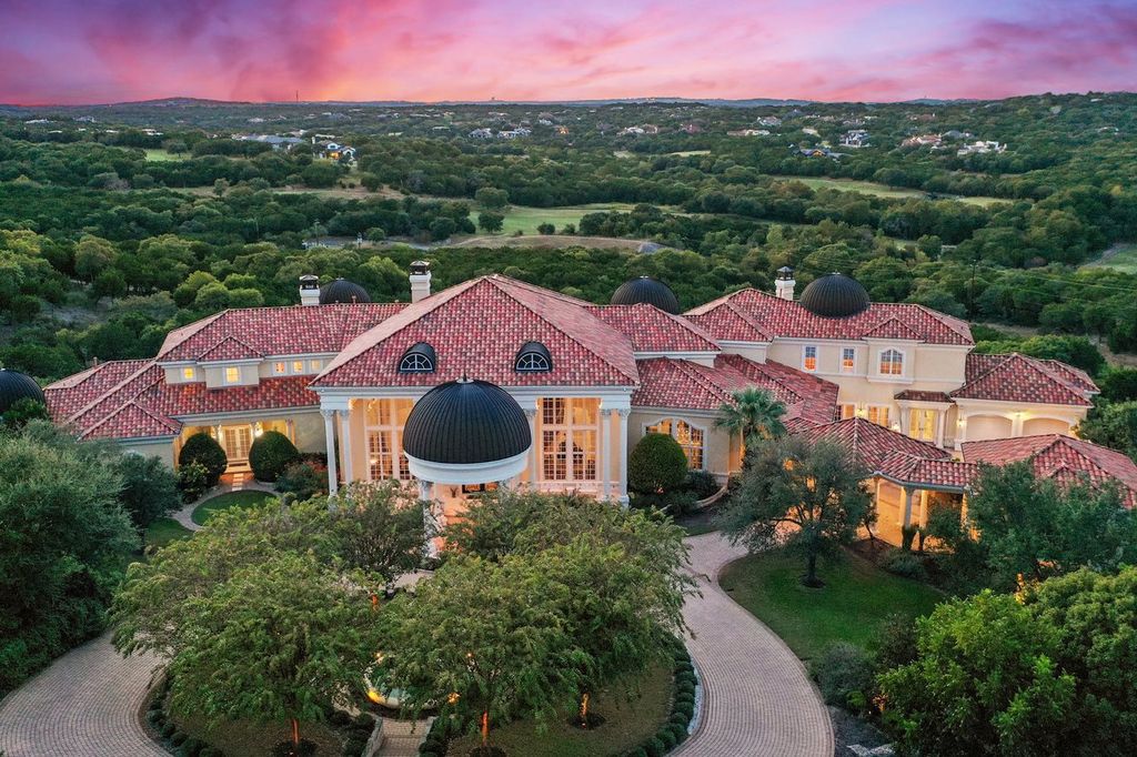 The Mansion in Austin is a elegant Italian Baroque estate custom designed by Cornerstone Architect Group and built by Michael Deane Homes now available for sale. This home located at 7901 Escala Dr, Austin, Texas