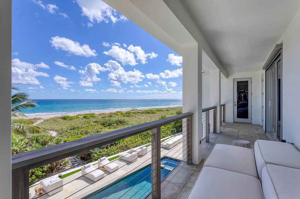 The Home in Delray Beach is sited on lushly landscaped half acre with 110+/- feet directly on the oceanfront now available for sale. This property located at 711 N Ocean Blvd, Delray Beach, Florida