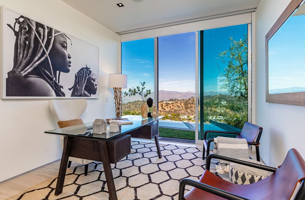 The Los Angeles Home is a hilltop sanctuary nestled on 1.5 picturesque acres perched above Laurel Canyon and built by AIA award-winning architect Hagy Belzberg now available for sale. This home located at 8520 Skyline Dr, Los Angeles, California