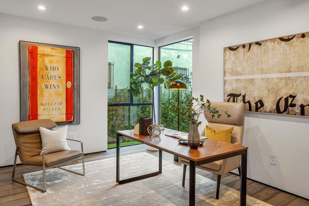 The Home in Beverly Grove is a brand-new 2021 geometric modern using an intricate blend of materials and architectural elements now available for sale. This home located at 542 N Vista St, Los Angeles, California