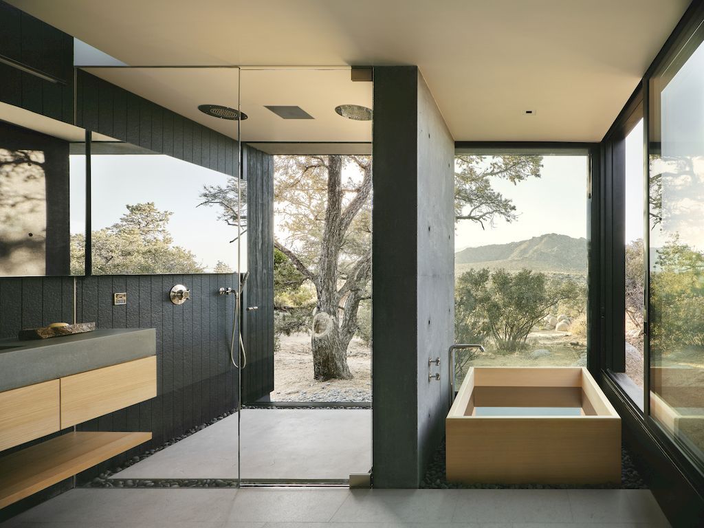 High Desert Retreat Surrounded by Rocks Trees by Aidlin Darling Design 11