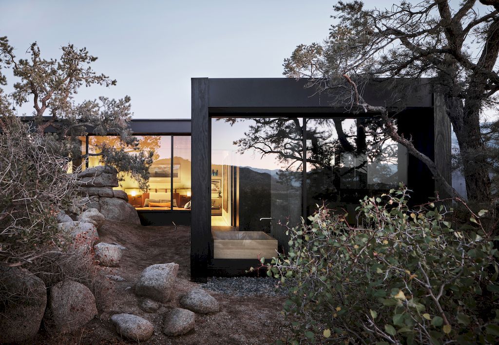 High Desert Retreat Surrounded by Rocks Trees by Aidlin Darling Design 15